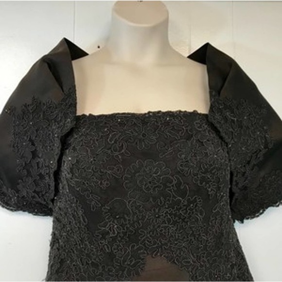 Helen Morley Dark Brown Strapless Lace Gown w/ Bolero 12 - Picture 6 of 11
